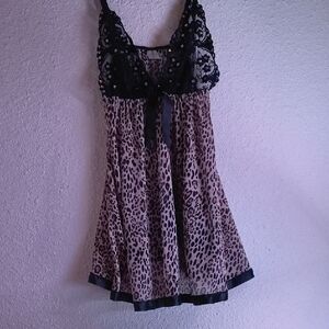 Leopard Print Lace Chemise